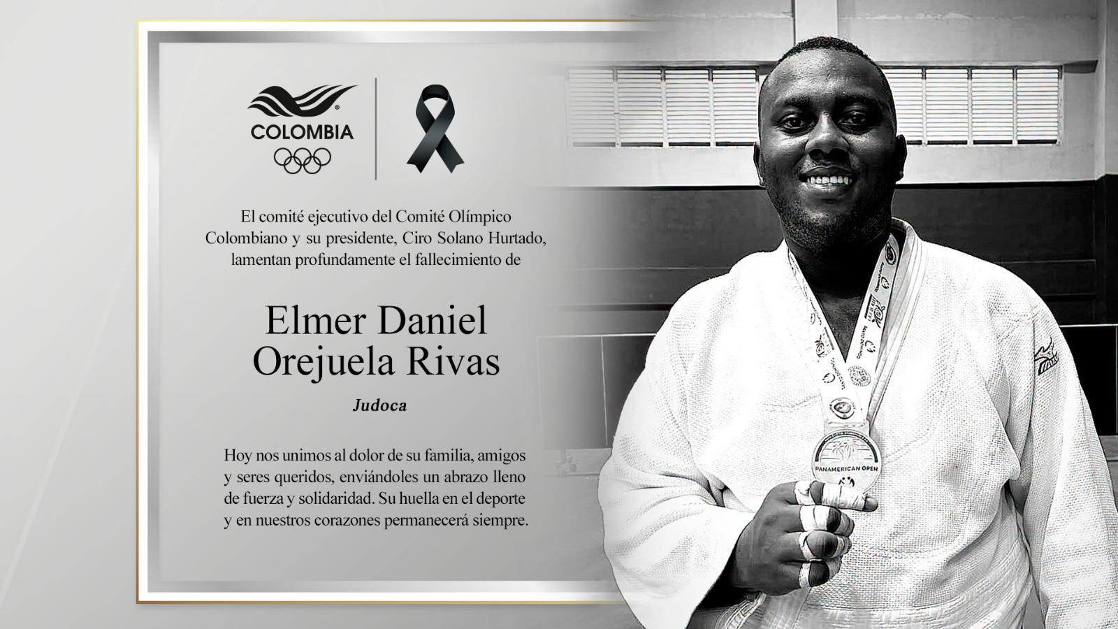 El Comité Olímpico Colombiano lamentó el fallecimiento de Elmer Orejuela