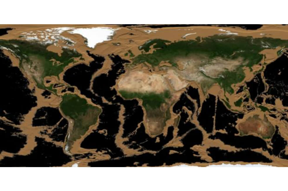¿Cómo quedaría la Tierra si se secaran los océanos? Un gráfico lo muestra