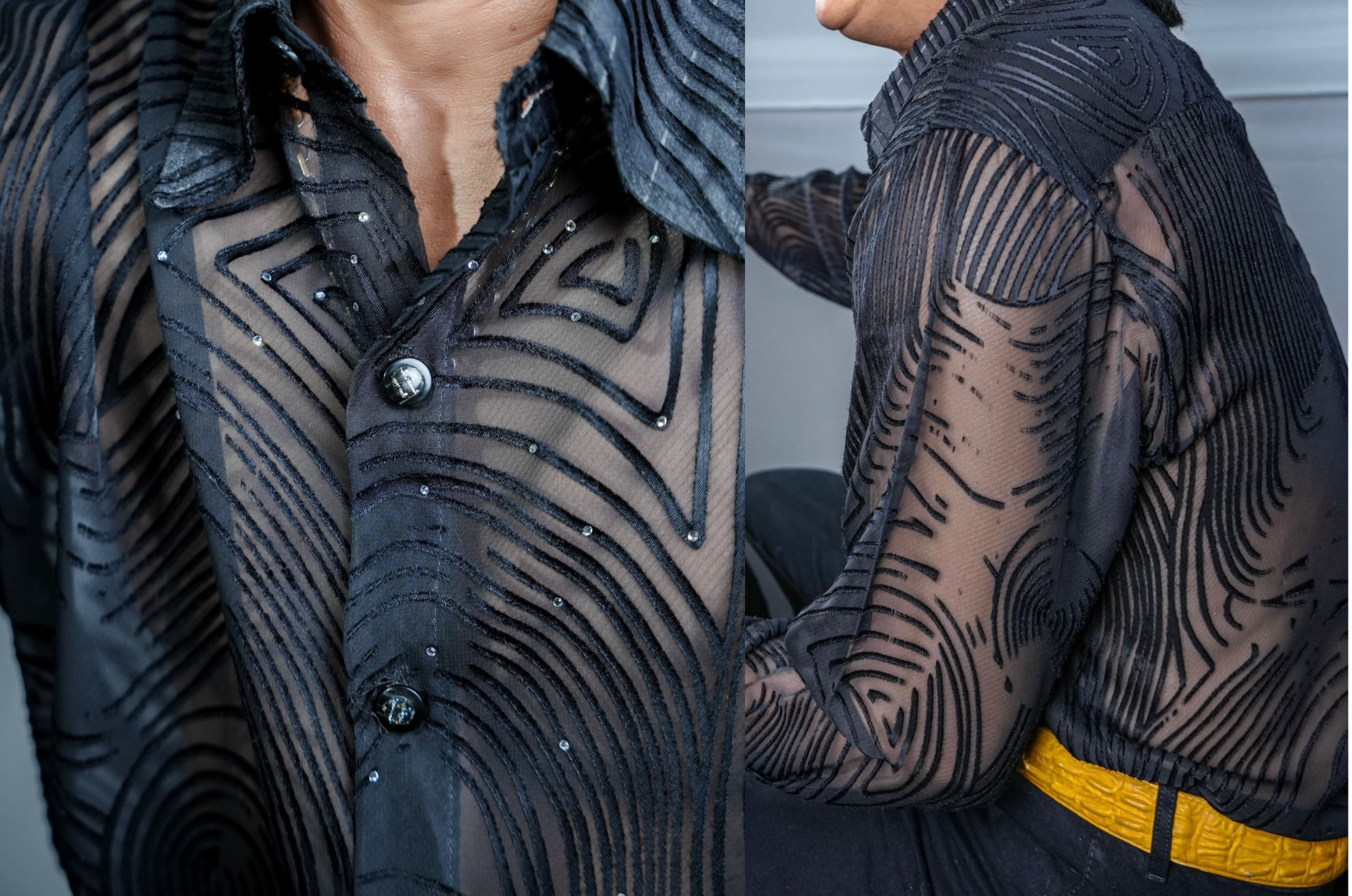 La camisa que porta la escultura la usó Diomedes Díaz en un evento de lanzamiento.
