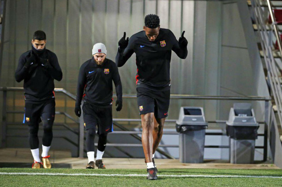 En imágenes: el primer entrenamiento de Yerry Mina en el FC Barcelona