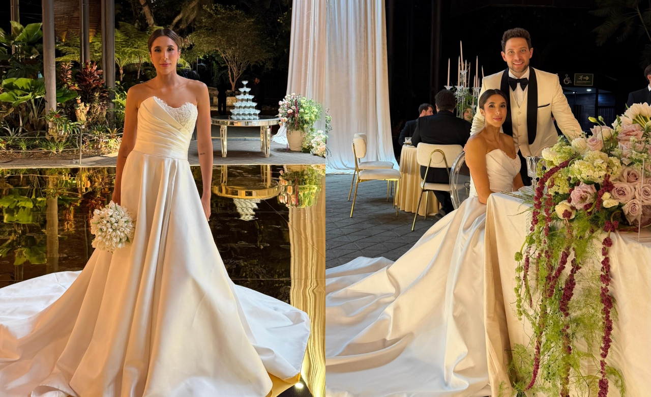 ¿Quién diseñó el vestido de novia de Daniela Ospina para su matrimonio con Gabriel Coronel?