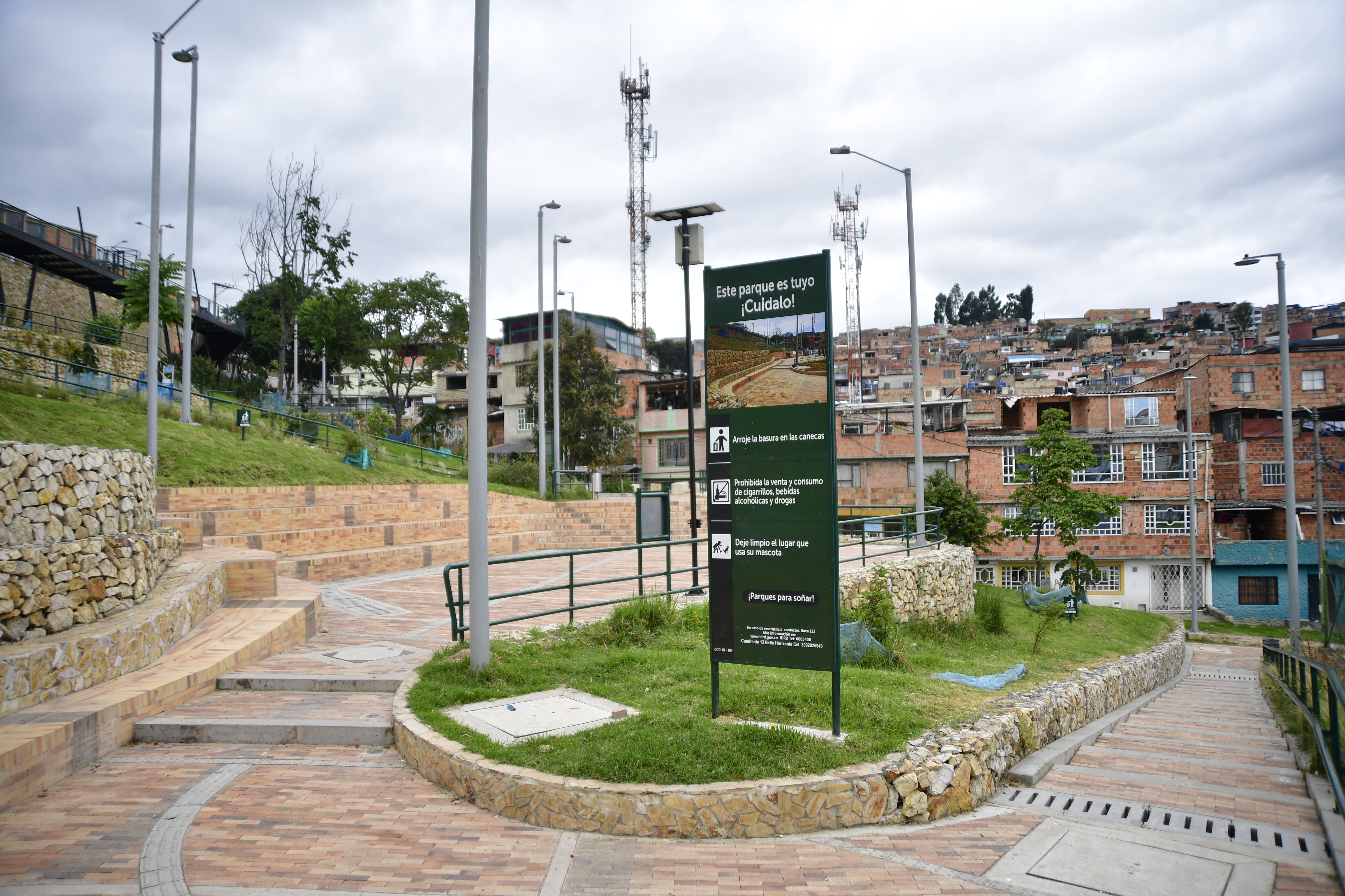Parque la Joyita San Cristóbal, el cual cuenta con tanque de almacenamiento de agua lluvia.