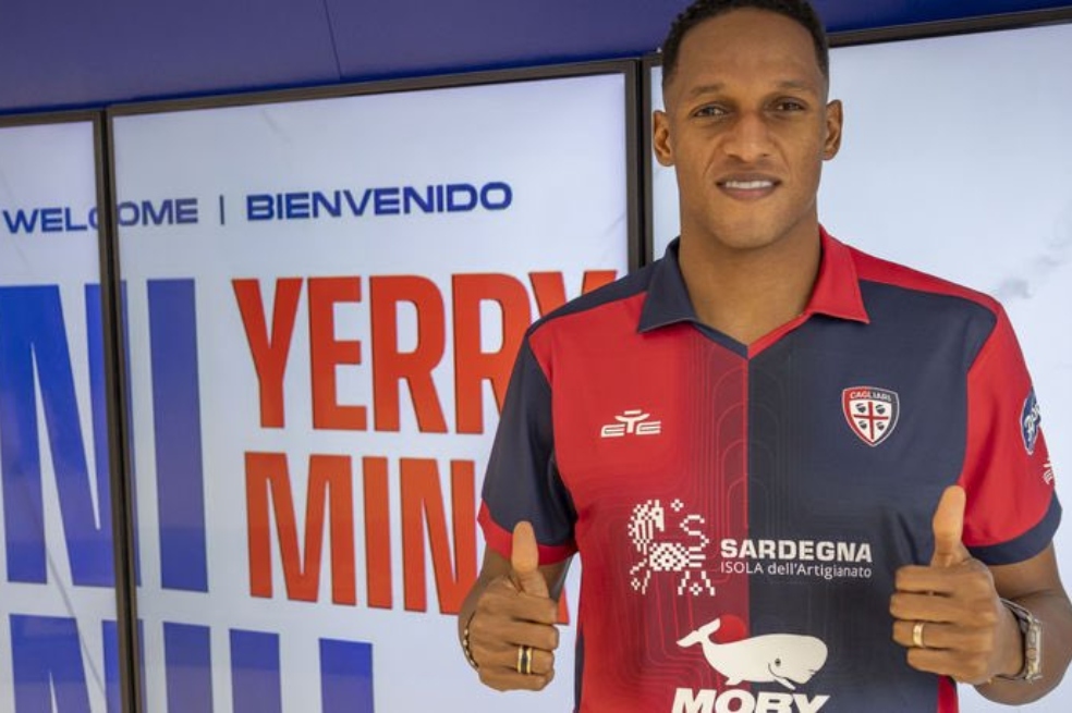 Yerry Mina fue presentado como nuevo jugador del Cagliari