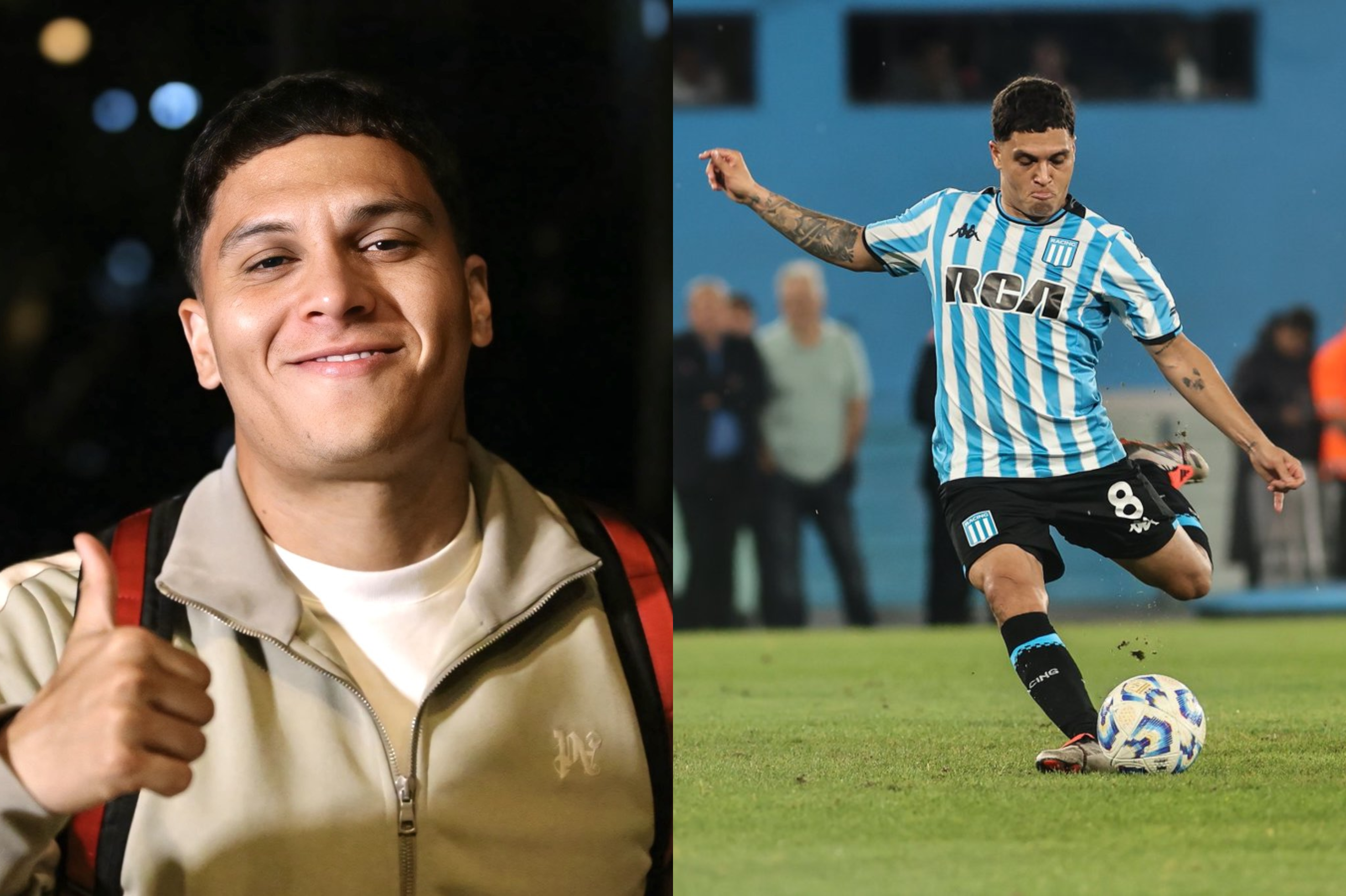 Juan Fernando Quintero, en su llegada a la selección de Colombia tras su partido con Racing de Avellaneda.