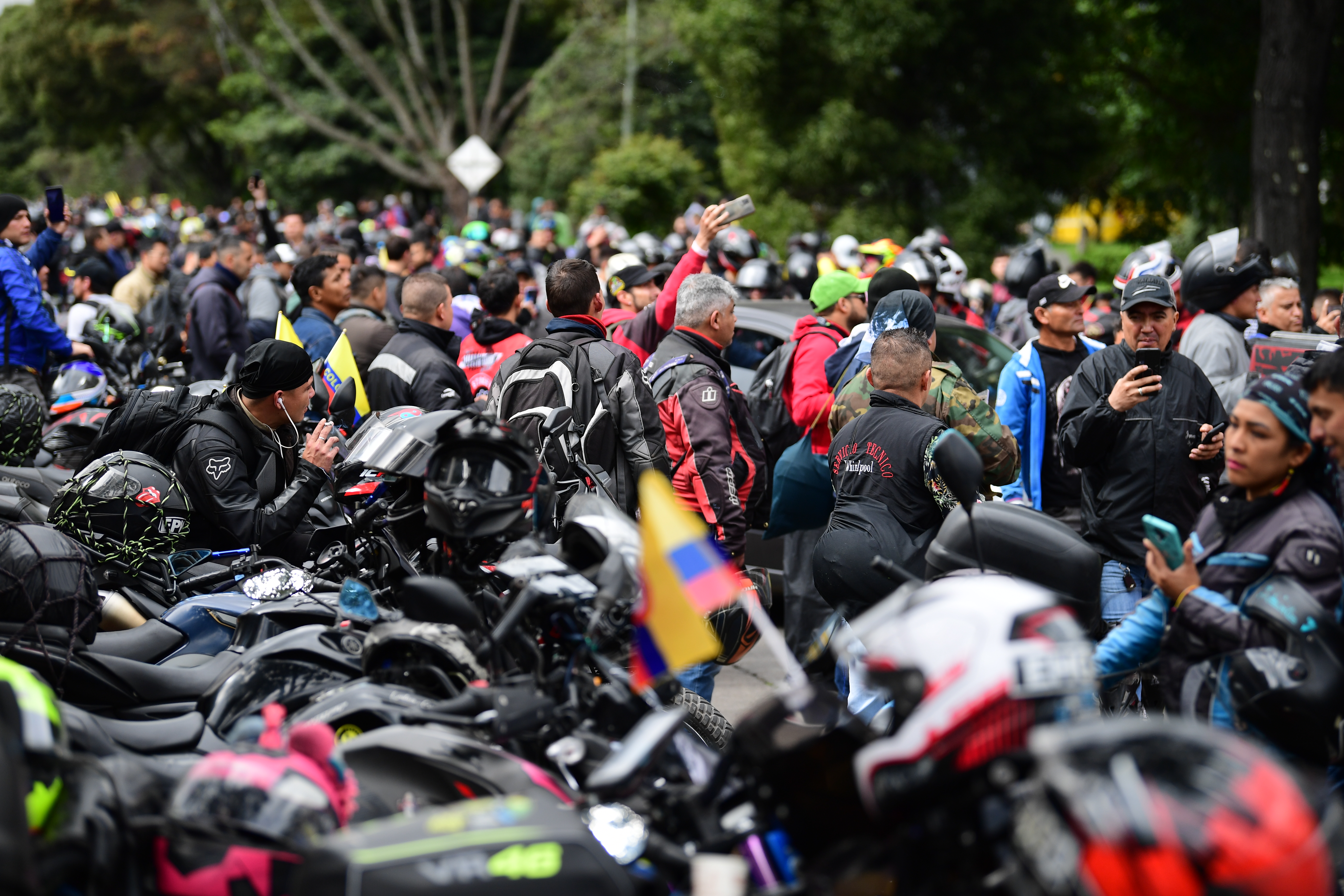 Manifestación y movilización de Motociclistas por el aumento del SOAT en Bogotá