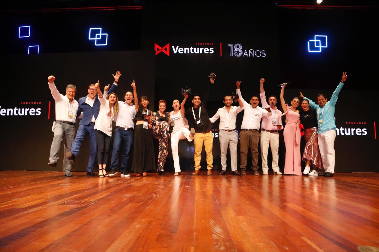 Ganadores Concurso Nacional de Emprendedores Ventures 2018Cortesía12 finalistas que realizaron su pitch frente a más de 1.000 personas, a quienes se evaluó su presetación,modelo de negocio, la pertinencia con la respectiva categoría o premio y el potencial como emprendedores ventures.