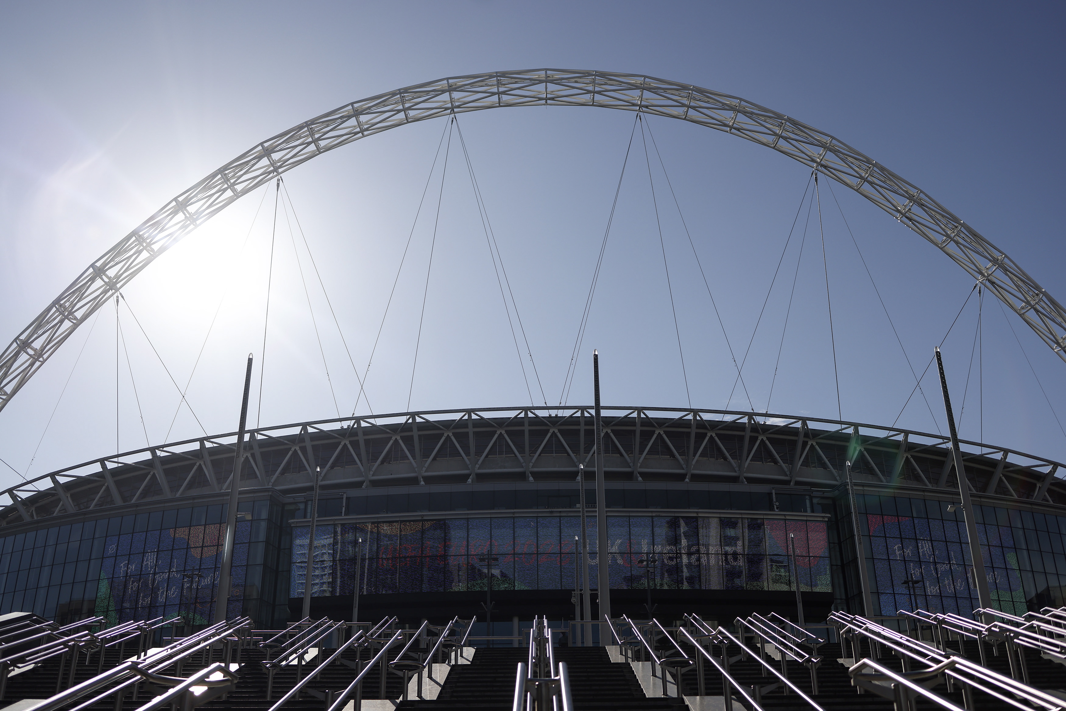 London (United Kingdom), 10/10/2023.- A general view shows the Wembley Stadium in London, Britain, 10 October 2023. The UK and Ireland have been confirmed by UEFA as the hosts of the men's soccer European Championship in 2028. Wembley stadium is expected to hold the final. (Irlanda, Reino Unido, Londres) EFE/EPA/NEIL HALL