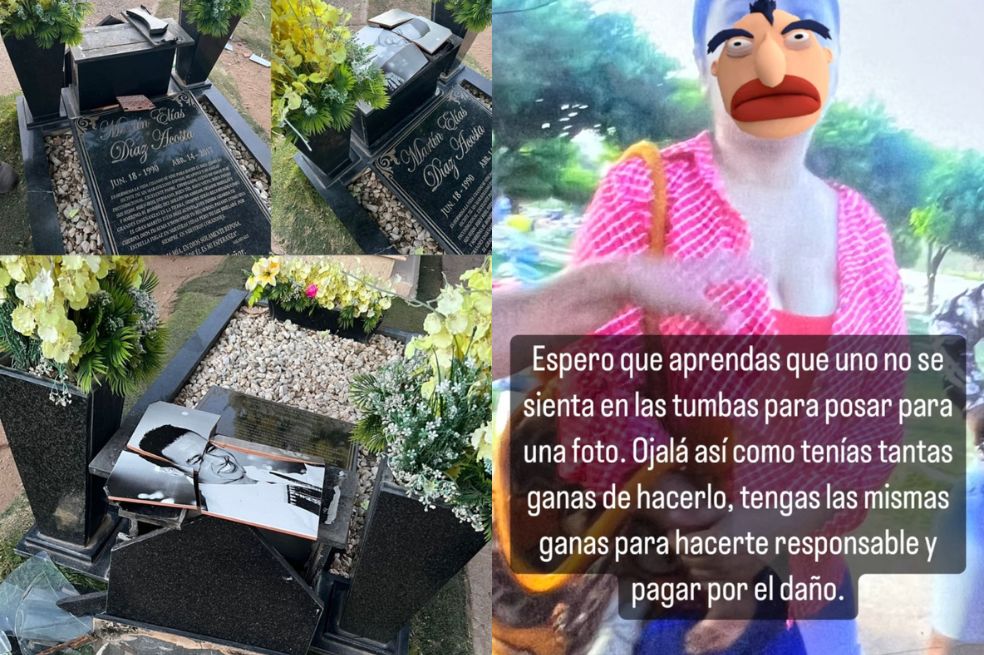 Dayana Jaimes, viuda del cantante Martín Elías, mostró desgarradora foto de la tumba de su esposo totalmente dañada y envió mensaje al culpable.