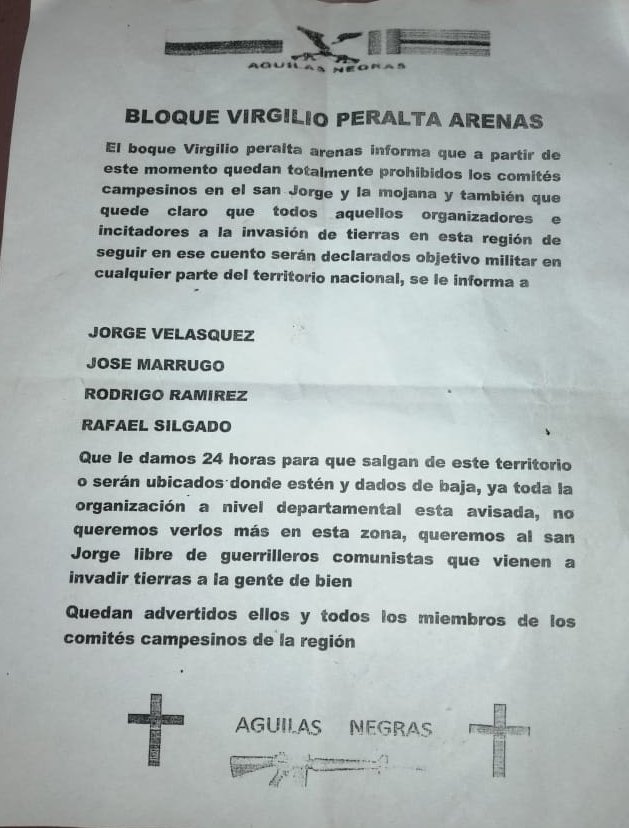 Pamfleto Aguilas Negras