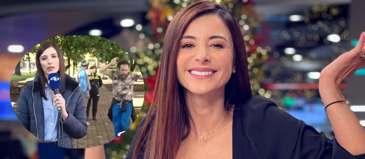 ‘Noticias Caracol’: hombre se robó el ‘show’ mientras Alejandra Giraldo presentaba