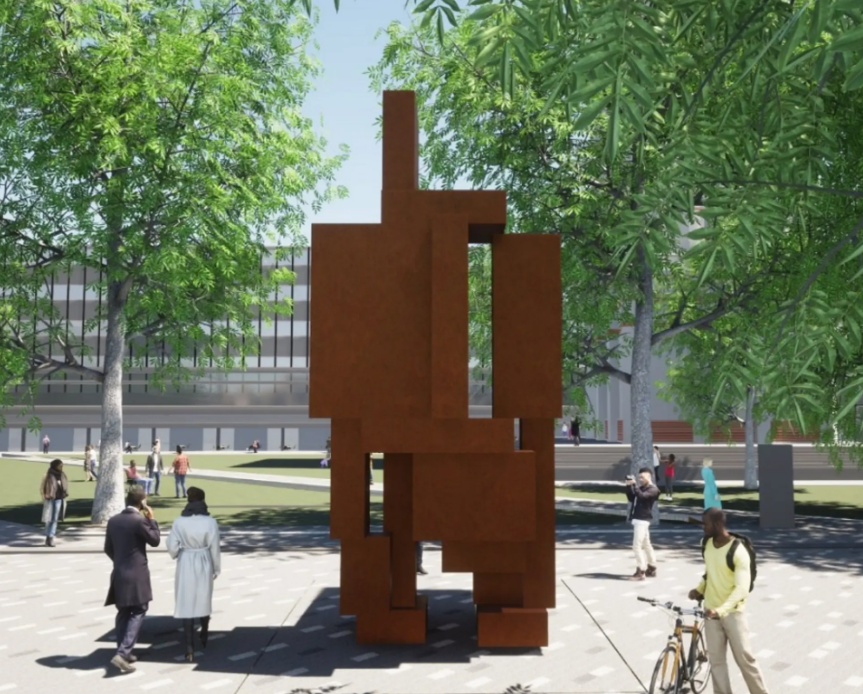 Render de 'Alert' de Antony Gormley (2022).