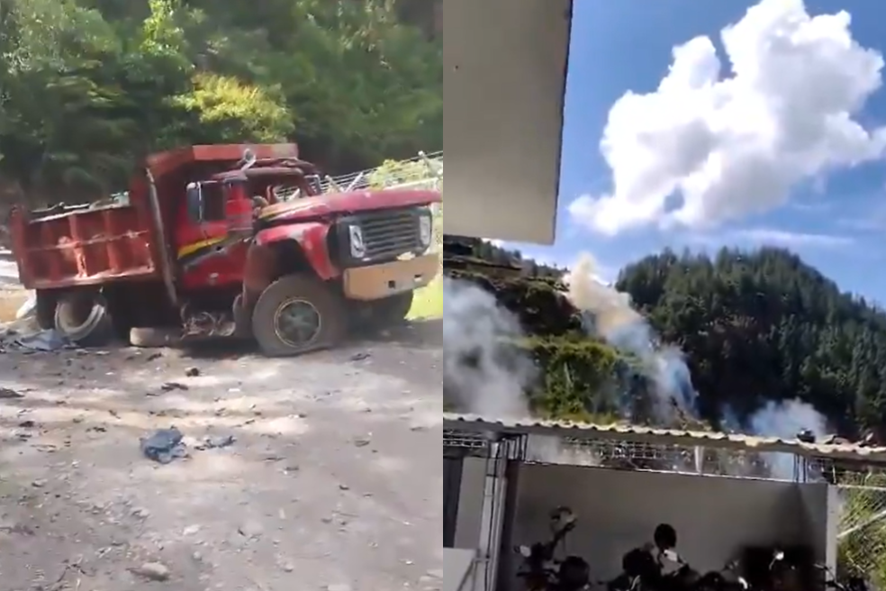 Ataque de las disidencias con una volqueta bomba en Cauca deja a un soldado herido