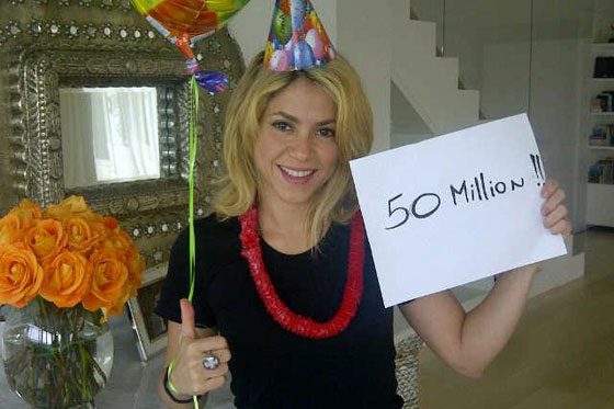 Shakira llega a 50 millones de “me gustan” en Facebook