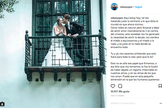 Las bonitas palabras que Sebastián Yepes le dedica a su exesposa Tuti Vargas
