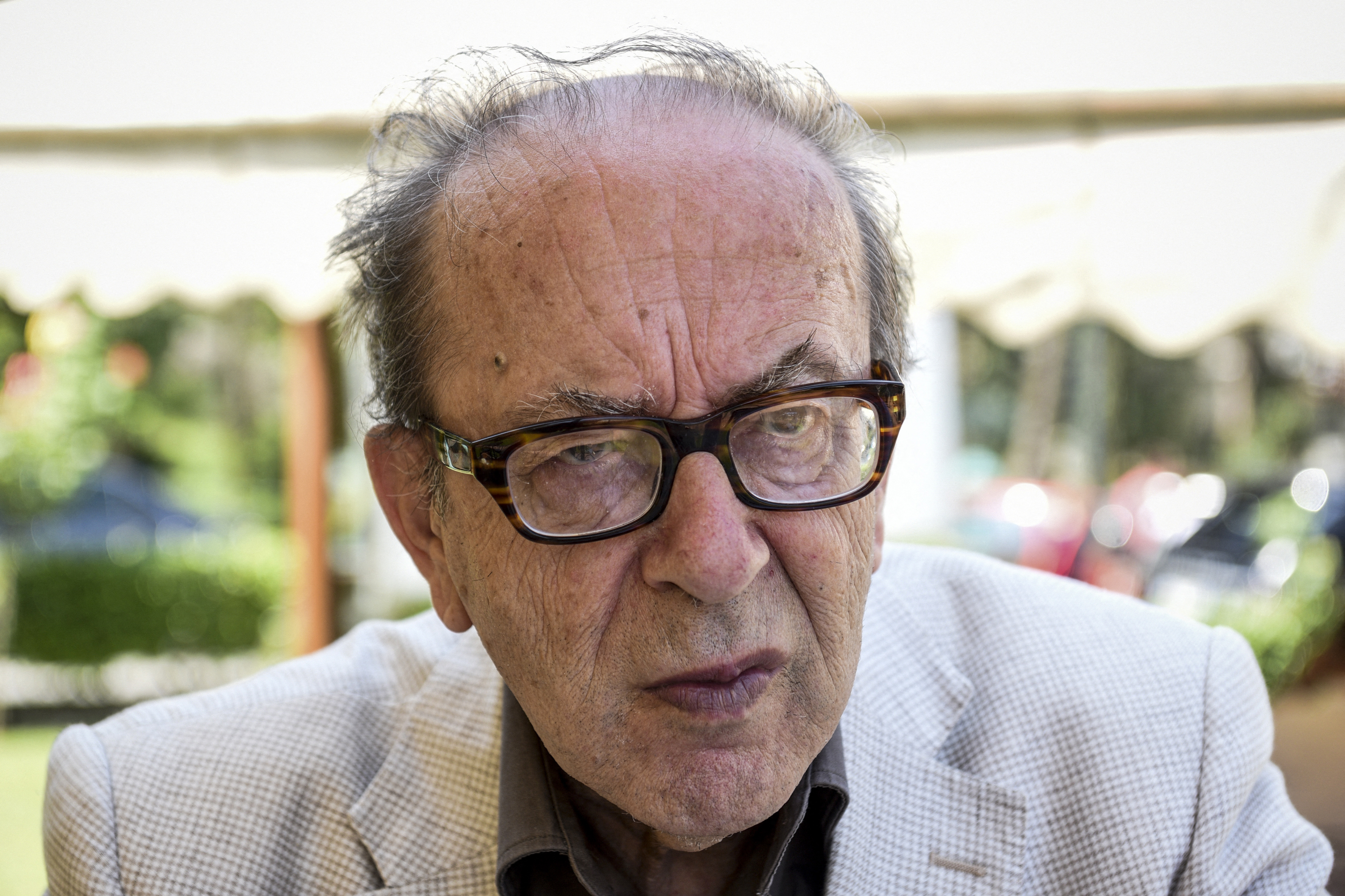 (FILES) This picture taken on June 12, 2018 shows renowned Albanian novelist Ismail Kadare in Tirana.