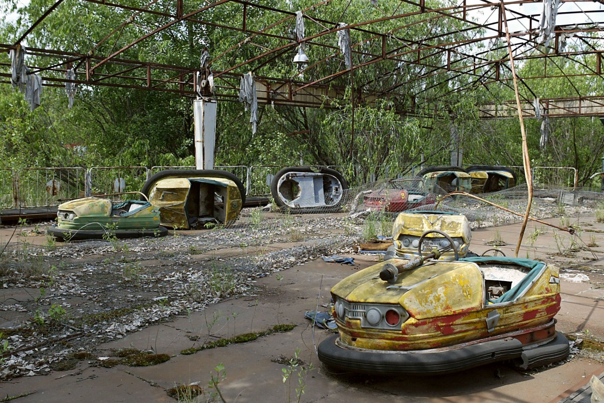 (FILES) Electrical children's carts are abandoned 26 May 2003 in the amusement park of the ghost town of Prypyat, adjacent to the Chernobyl nuclear site.