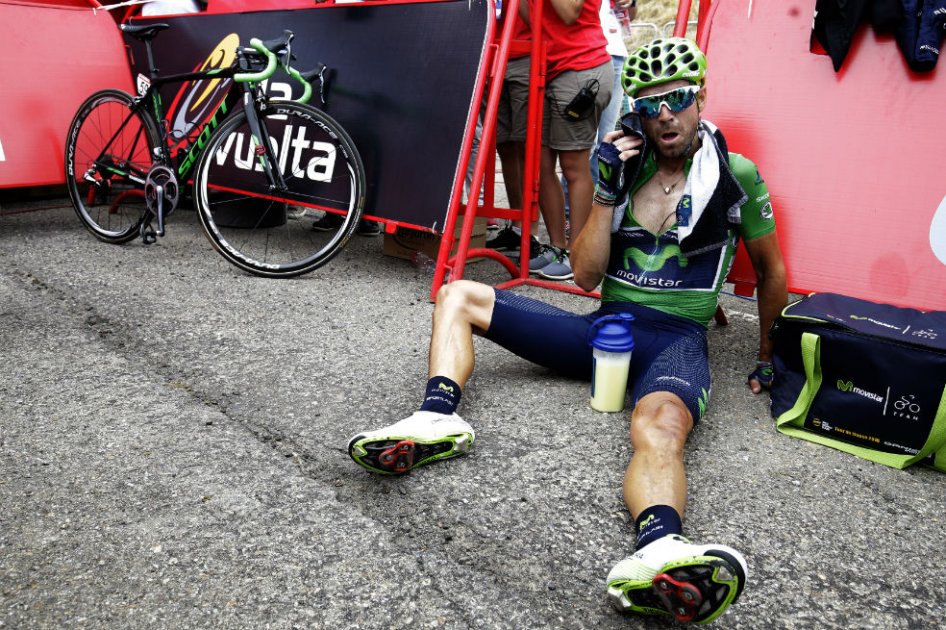 Alejandro Valverde se ubica en la posición 16 de la Vuelta a España. Foto: AFP