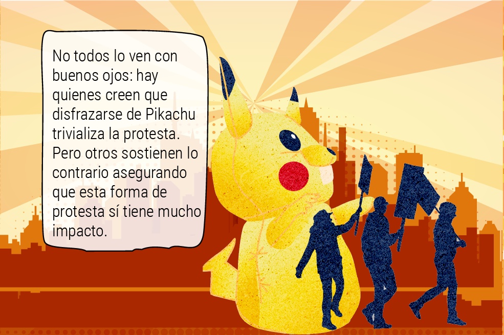 Hace treinta años, Pikachu huía del Equipo Rocket. Hoy, este querido roedor eléctrico corre entre gases lacrimógenos y escudos antidisturbios.