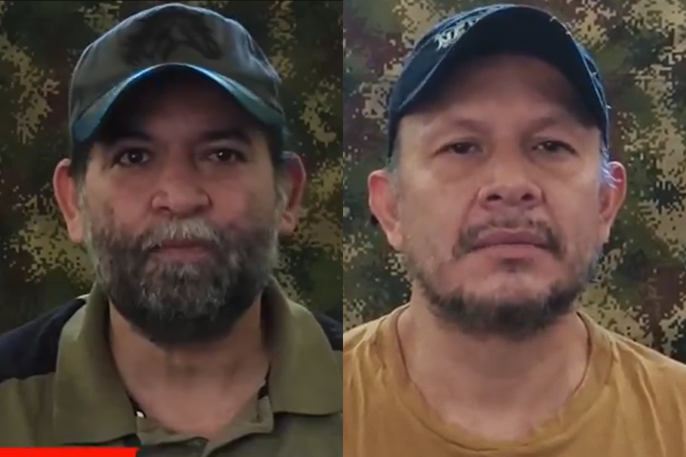 Jesús Antonio Pacheco Oviedo (izquierda) y Rodrigo Antonio López Estrada (derecha), funcionarios de la Fiscalía secuestrados el 8 de mayo de 2025, por el Eln, en Arauca.