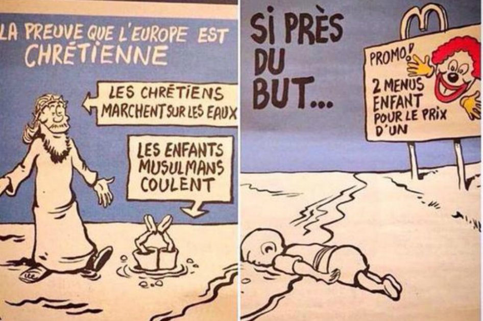 Charlie Hebdo publica caricatura de niño sirio