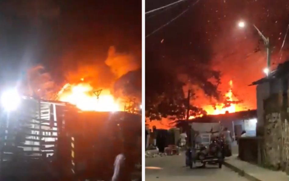 Incendio afectó 10 viviendas en Barranquilla; 4 quedaron en pérdida total