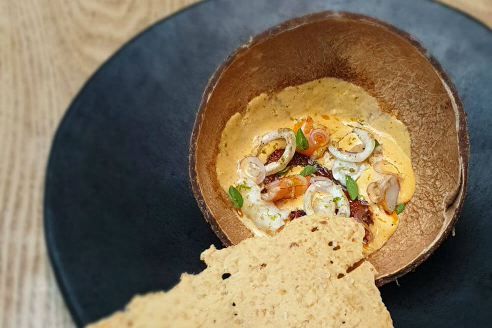 Cóctel de mariscos parrillados