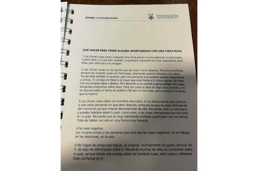 AFA distribuye manual que incluye consejos para seducir mujeres rusas durante Mundial