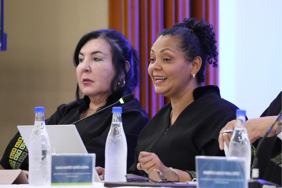 La magistrada indígena Ana Manuela Ochoa Arias fue quien presidió la primera audiencia de verificación en la historia de la JEP y de Colombia, sobre falsos positivos en el Batallón La Popa.