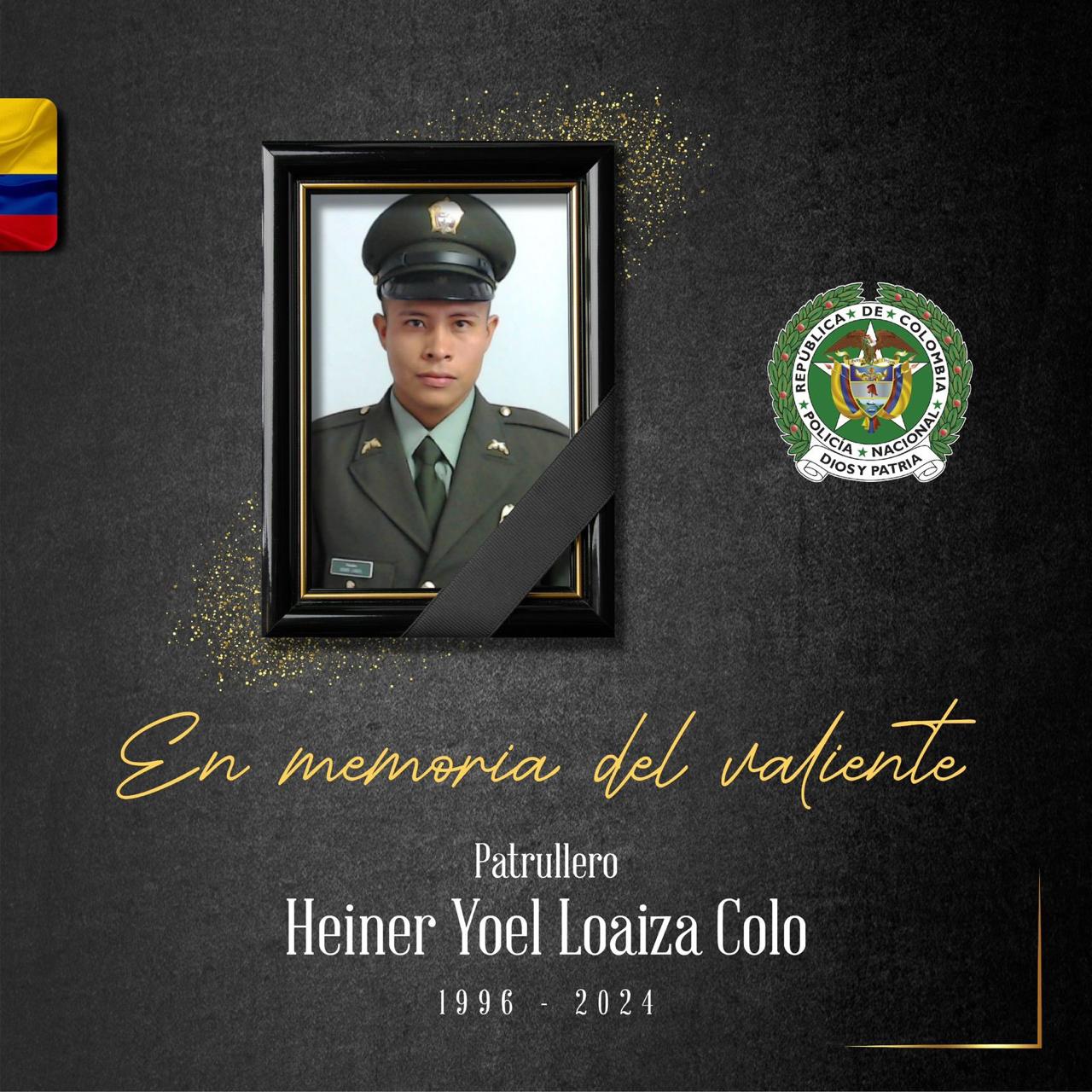 Recompensa por datos de los dos asesinos del patrullero Loaiza Colo