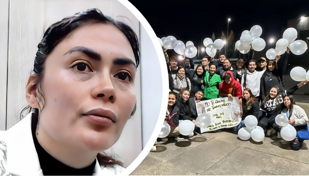 Novia y amigos de Epa Colombia se reunieron frente a la Fiscalía. Enviaron mensaje