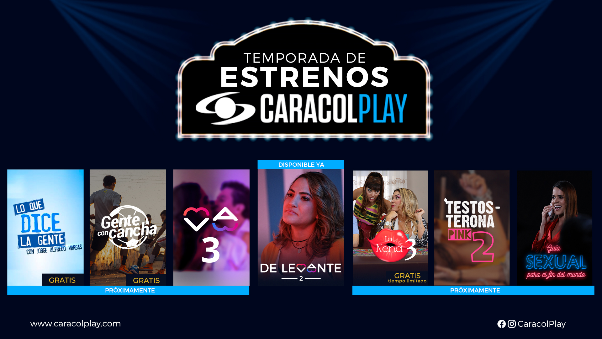 Estos son algunos de los lanzamientos de Caracol Next para este año.
