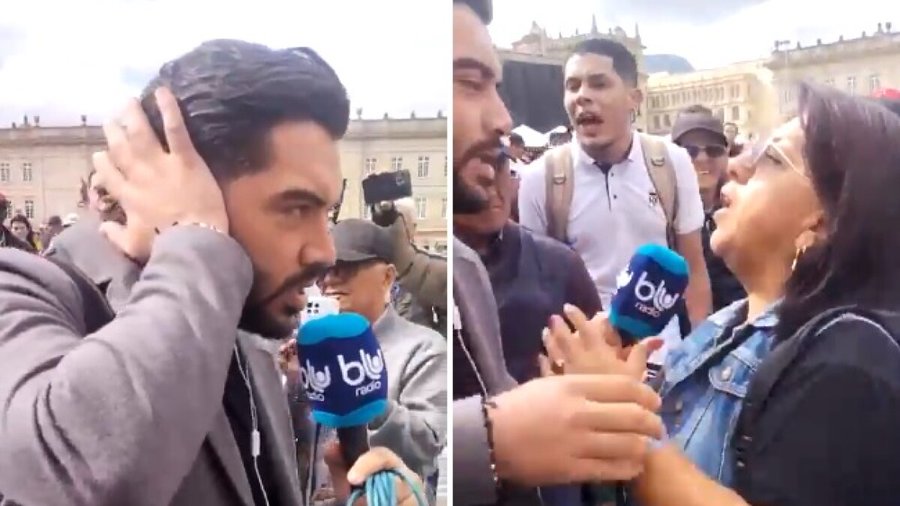 Periodista de Blu Radio fue insultado por grupo de manifestantes en la Plaza de Bolívar