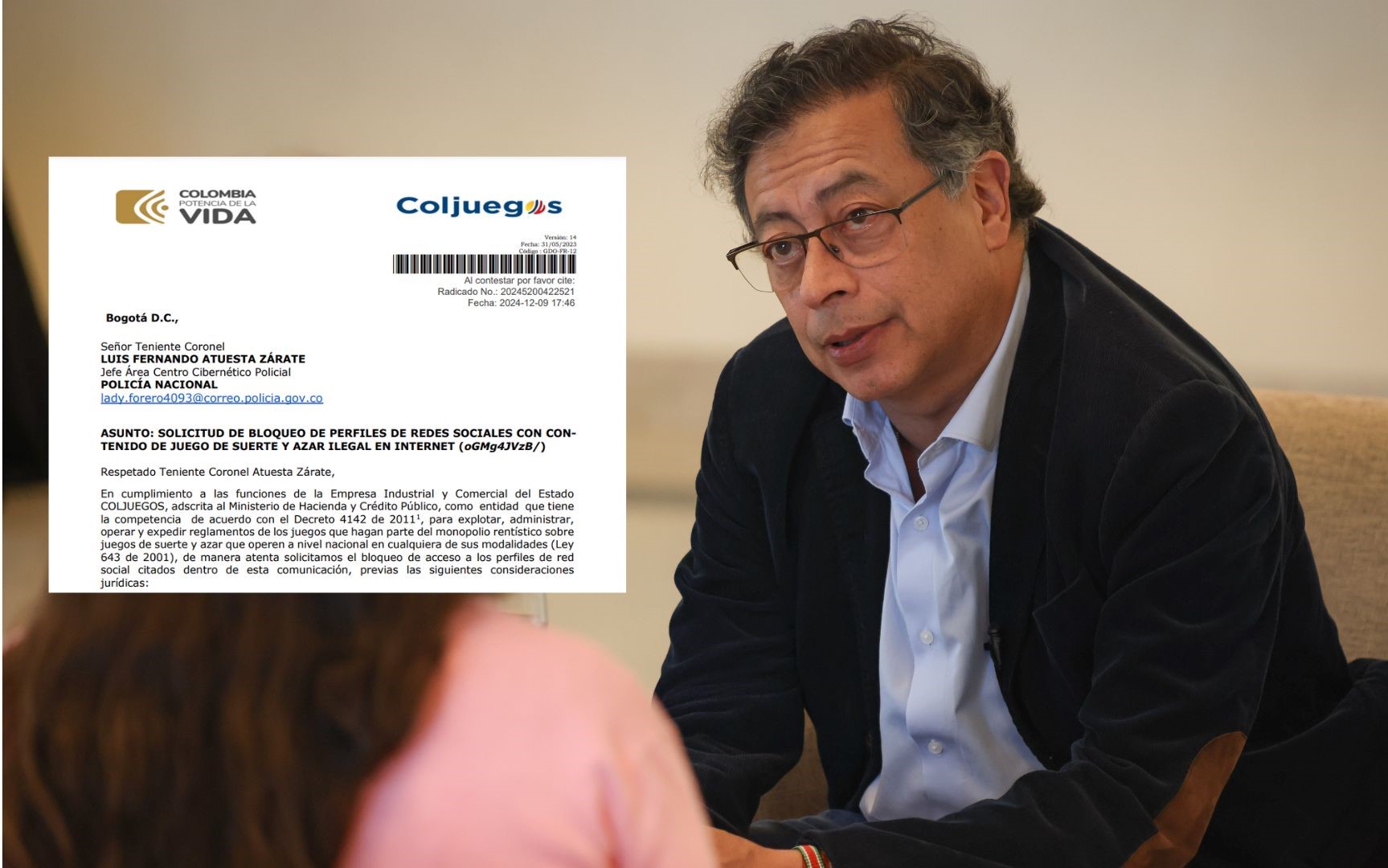 Petro apoyó petición de Coljuegos de bloquear cuentas de influencers y casas de apuestas