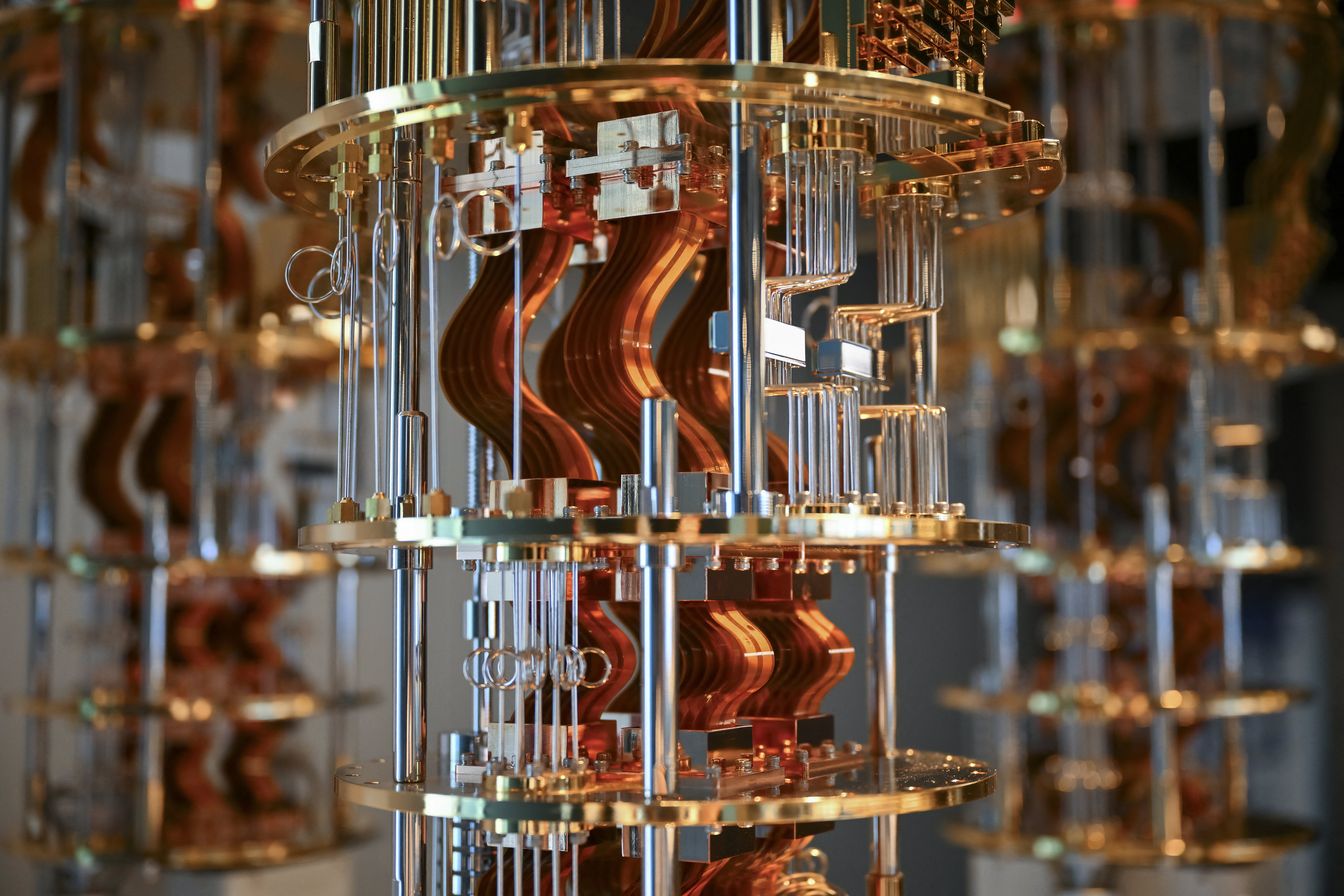 Parts of the IBM Quantum System Two are displayed at IBM Thomas J. Watson Research Center on June 6, 2025 in Yorktown Heights, New York.