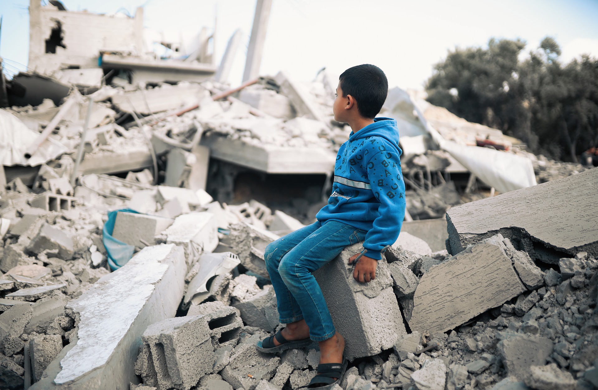 Niño en la Franja de Gaza
