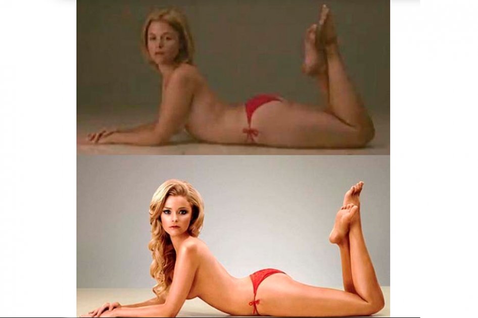 Modelo sin y con photoshop.