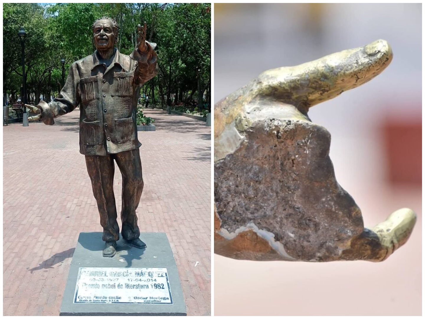 Vandalizaron escultura de Gabriel García Márquez en Santa Marta