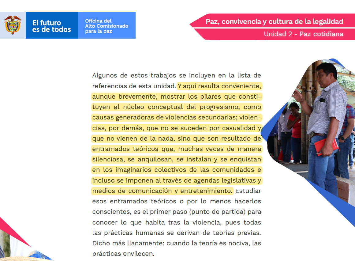 ESAP retira texto de progresismo y violencia de cartilla del Comisionado para la Paz