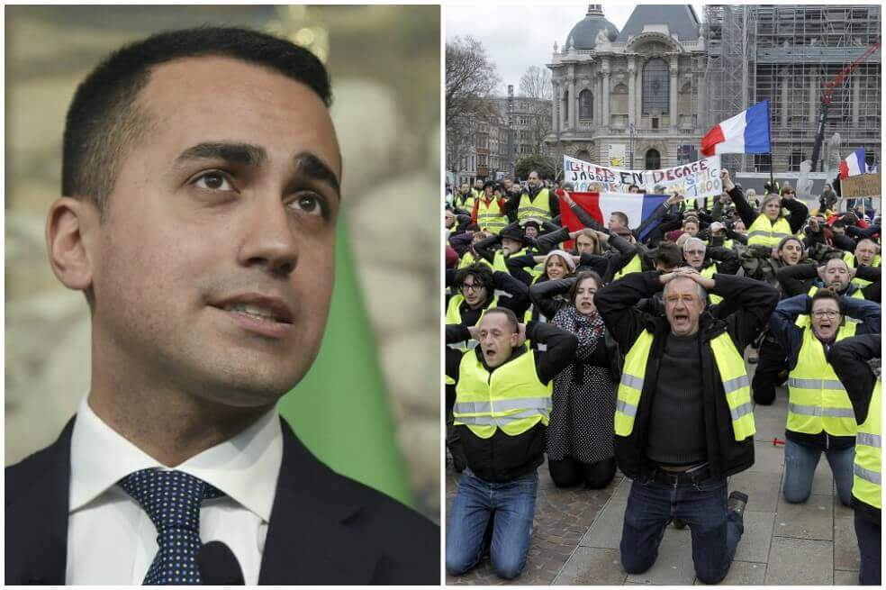 Reunión de gobierno de Italia con chalecos amarillos provoca crisis diplomática con Francia