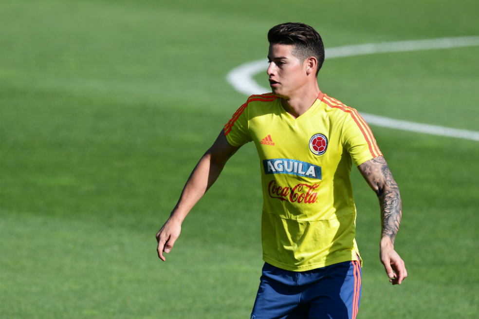 James estuvo en la práctica de este jueves tras recuperarse de una fiebre