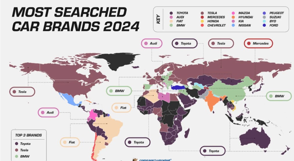 Estas son las marcas de carros más buscadas en el mundo
