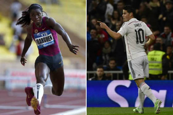 James Rodríguez y Caterine Ibargüen, deportistas del año en América