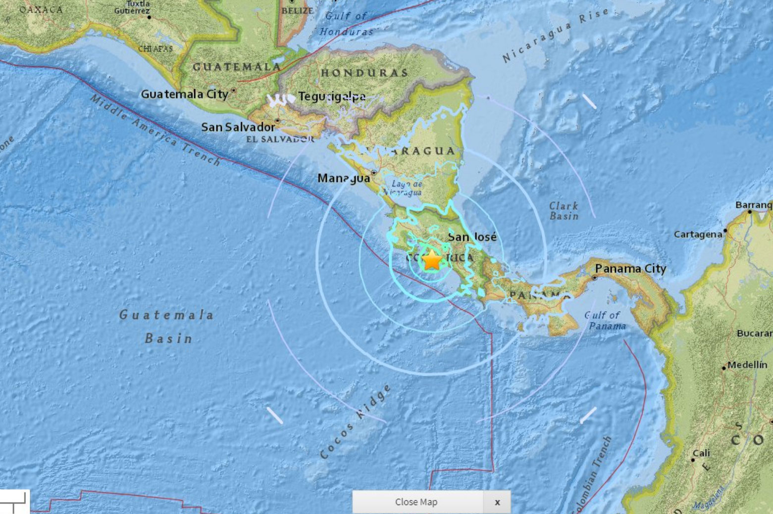 Dos muertos en Costa Rica por terremoto de 6,3