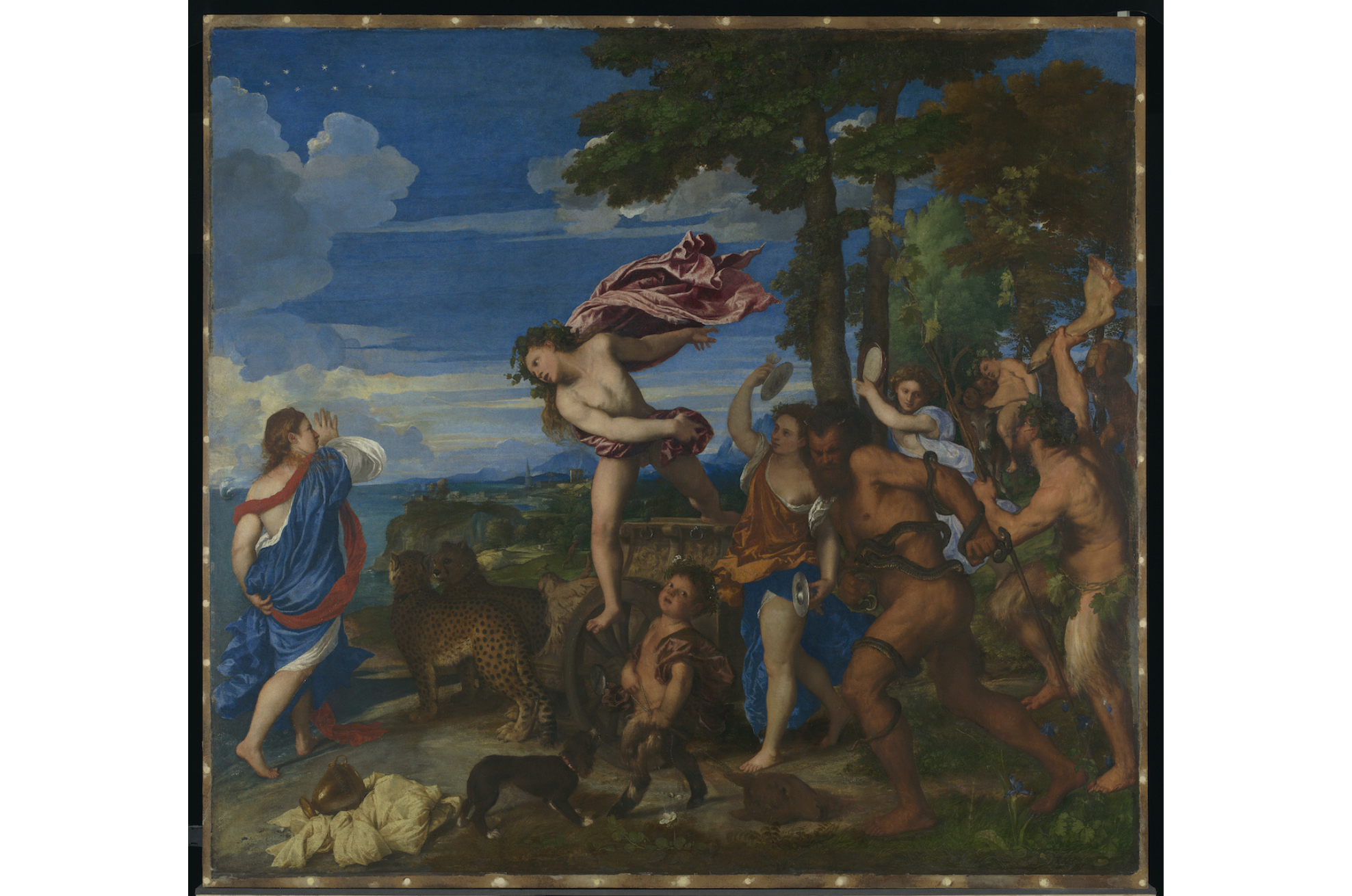 "Baco y Ariadna" (1520–1523) se encuentra en la Galería Nacional de Londres, Inglaterra.