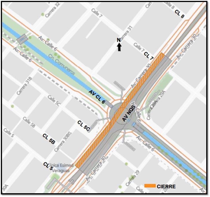 Carril del corredor que cerrará hasta el 18 de julio.