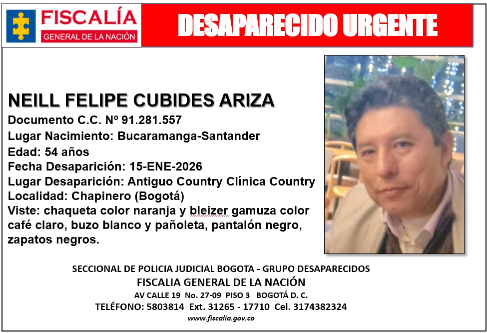 Neill Felipe Cubides Ariza desaparecido