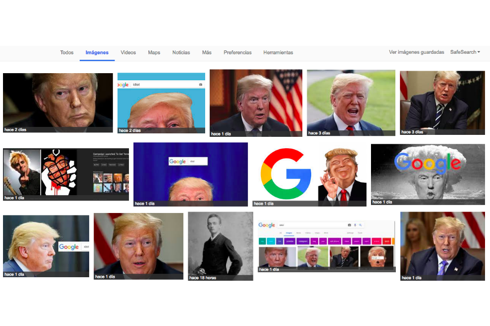 La razón por la que al googlear “idiot” aparece Donald Trump