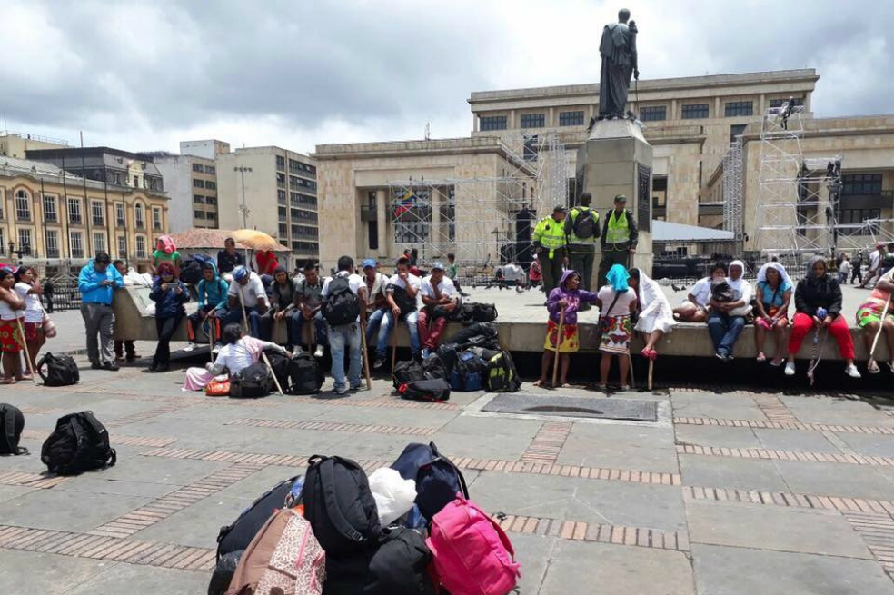 ¿Por qué 150 indígenas del Chocó se tomaron la Plaza de Bolívar?