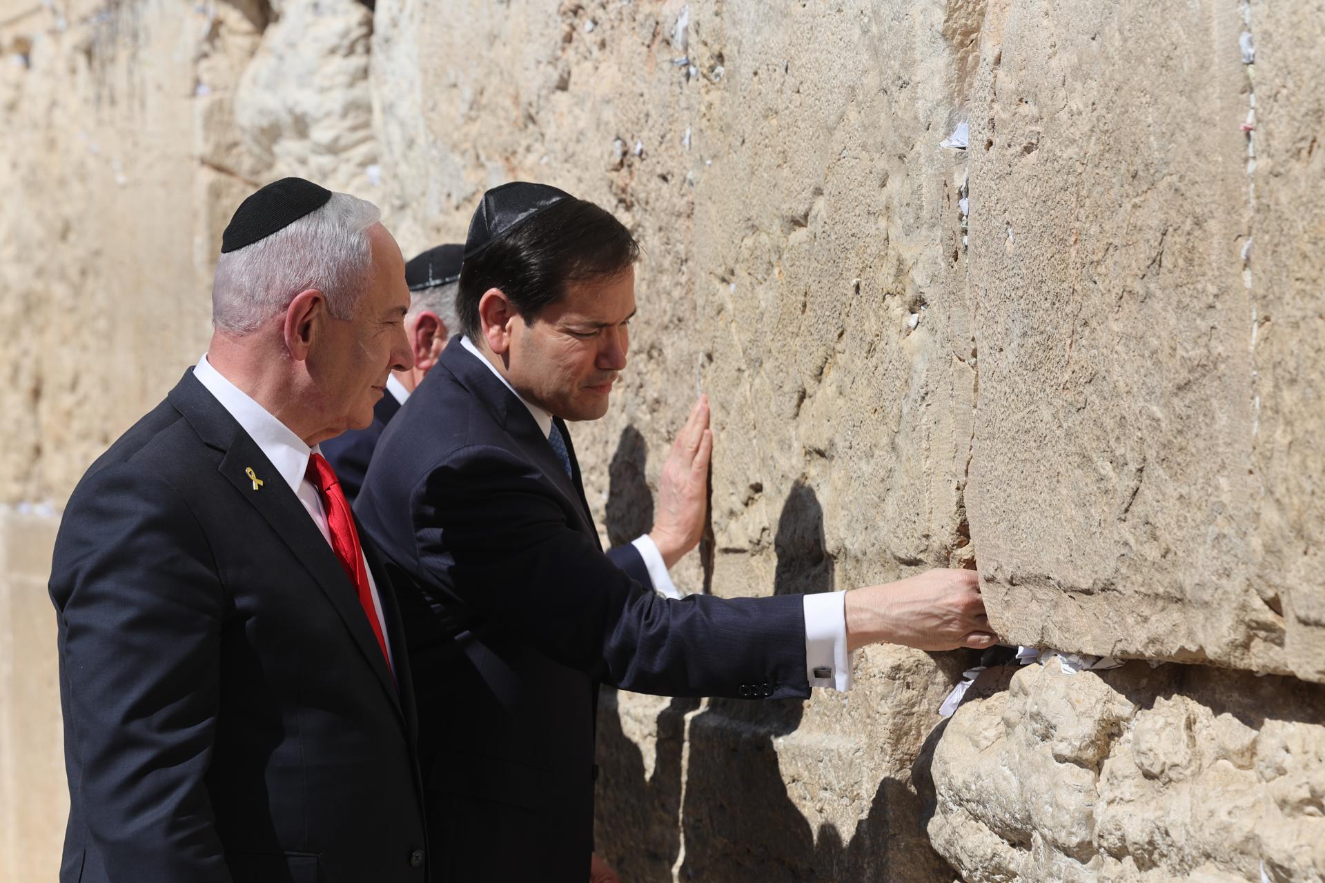Netanyahu y Rubio en el Muro de Lamentaciones reafirman alianza entre Israel y EE. UU.