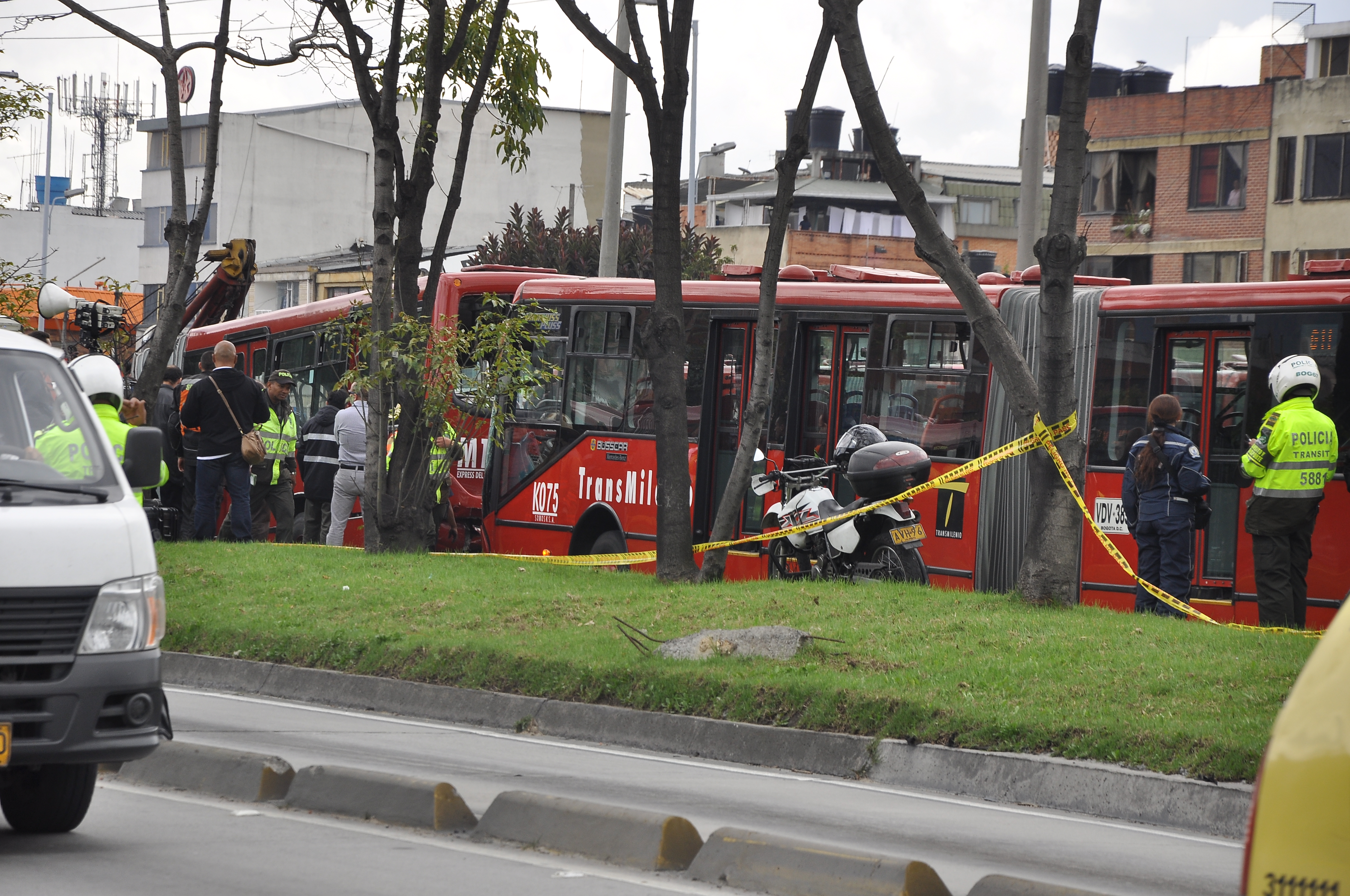 Accidente de Transmilenio en el norte de Bogotá